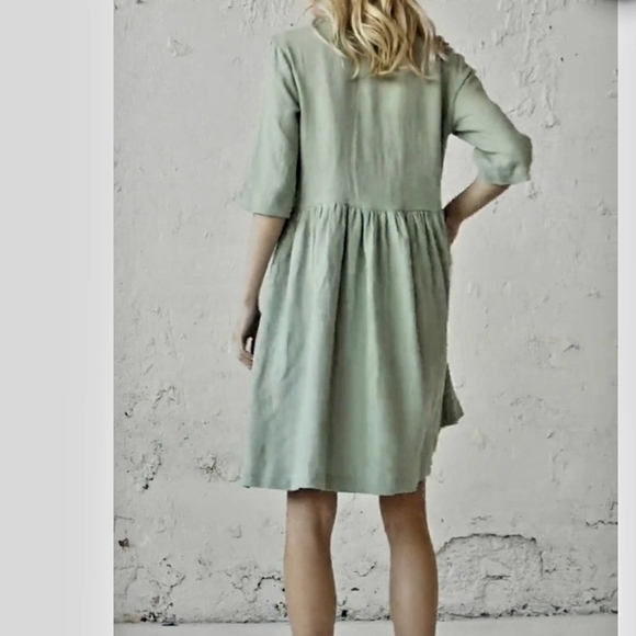 ADATYTE Linen Midi Dress Size S - Picture 2 of 8